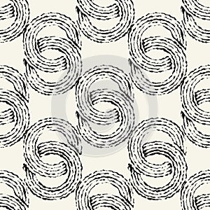 Vector seamless pattern with striped circles.Modern stylish texture